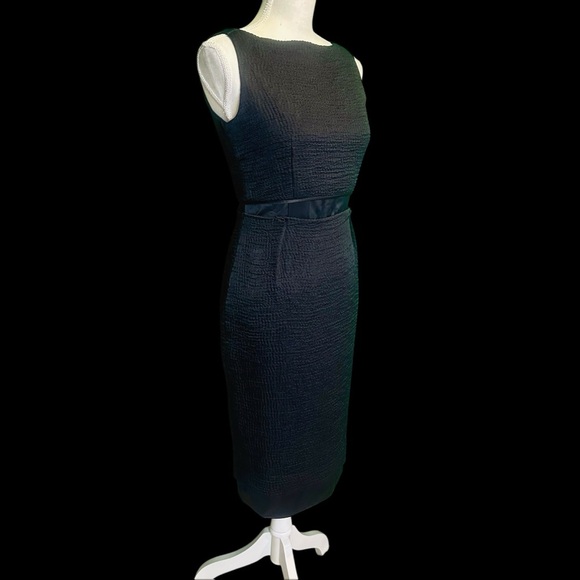 Marc Jacobs Vintage Black Wool & Silk Blend Textured Jacquard Midi Dress Size 0 - Picture 12 of 15